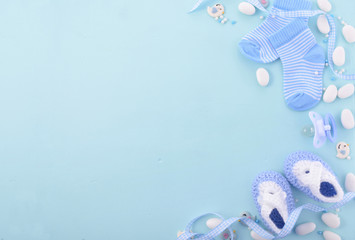 Wall Mural - Blue Baby Shower Nursery Background