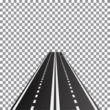 Fototapeta Kwiaty - Vector illustration of perspective dual carriageway road,