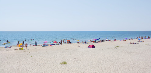 Canvas Print - Summer relax on the beach. Corbu beach, Romania