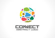 © Hilch - Network, social media and internet connect logotype idea. World communication, interaction, integrate concept. Color Vector icon. Abstract business company logo. Corporate identity design element.
