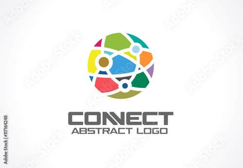 Network Social Media And Internet Connect Logotype Idea World