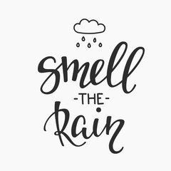 Wall Mural - Smell the rain quotes typography