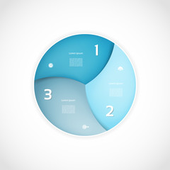 Wall Mural - Vector infographic circle. Template for graph, cycling diagram, round chart, workflow layout, number options, web design. 3 steps, parts, options, stages business concept