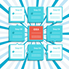 Wall Mural - Template for your business presentation with arrows and text areas (info graphic)