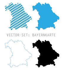 Wall Mural - Bayern Karten Umriss - Vector Set