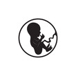 Fetus Icon Isolated on White Background. Embryo sketch illustration
