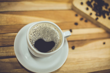 hot coffee on desk