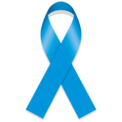 Icon symbol of struggle and awareness, blue ribbon. Ideal for educational materials and information
