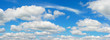 blue sky with cumulus clouds panoramic view environmental meteo