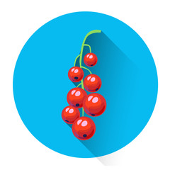 Wall Mural - Red Currant Colorful Berry Icon