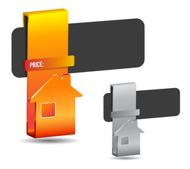 Aufkleber - Abstract label with house for real estate agency offer