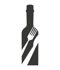 Wall Mural - wine bottle drink beverage silhouette icon