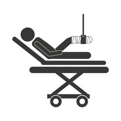 Sticker - stretcher hospital emergency icon