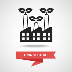 Poster - Environmental protection concept factory icon