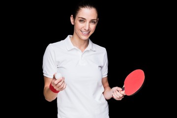 Wall Mural - Female athlete playing ping pong