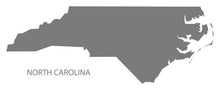 North Carolina USA Map Grey