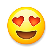 Emoji With Heart-shaped Eyes, Emoticon Smiling Face