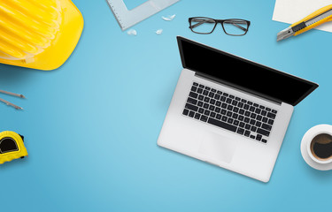 Leinwandbilder - Building apps and user interface on a laptop computer. Free space for text.