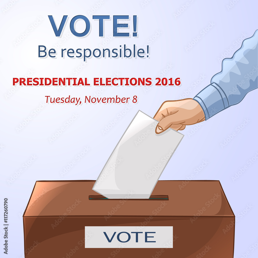 Voting Concept Hand Putting Paper In The Ballot Box Elections Vote Wall