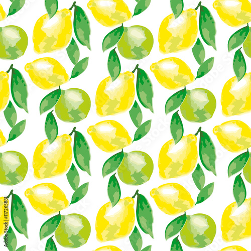 watercolour lemon motif. co...