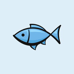 Wall Mural - Blue fish icon. Vector illustration, eps 8.