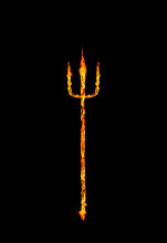 Burning Devils Trident Fork Abstract Fire