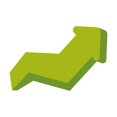 arrow up increase green direction infographic icon. Isolated and flat illustration. Vector graphic