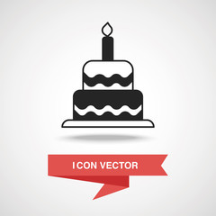 Wall Mural - birthday cake icon