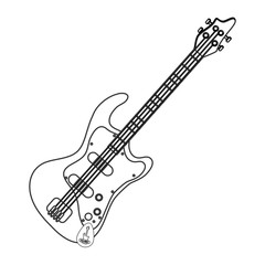 Poster - flat design electric guitar icon vector illustration