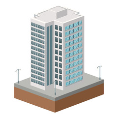 Sticker - flat design tall building icon vector illustration