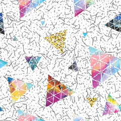 Sticker - Triangular space design. Abstract ornament.