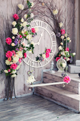 Wall Mural - flower interior with a swing