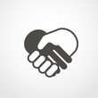 web icon of shaking hands. Digital application pictogram. Shakin
