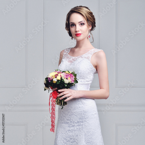 Beautiful Bride portrait wedding makeup