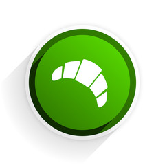 Poster - croissant flat icon with shadow on white background, green modern design web element