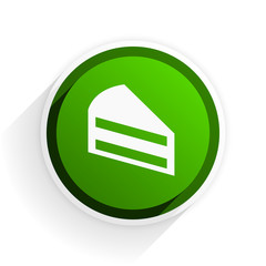 Leinwandbilder - cake flat icon with shadow on white background, green modern design web element