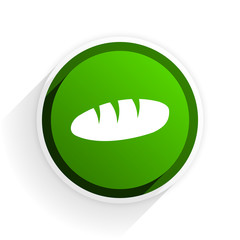 Poster - bread flat icon with shadow on white background, green modern design web element