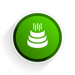 Leinwandbilder - cake flat icon with shadow on white background, green modern design web element
