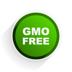 Leinwandbilder - gmo free flat icon with shadow on white background, green modern design web element
