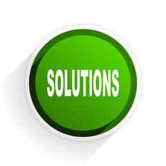 Aufkleber - solutions flat icon with shadow on white background, green modern design web element