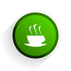 Aufkleber - espresso flat icon with shadow on white background, green modern design web element