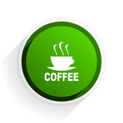 Aufkleber - espresso flat icon with shadow on white background, green modern design web element