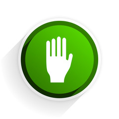 Aufkleber - stop flat icon with shadow on white background, green modern design web element