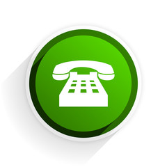 Poster - phone flat icon with shadow on white background, green modern design web element