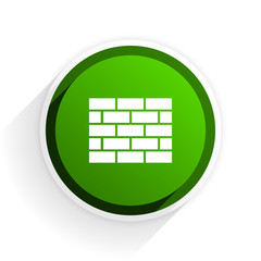 Aufkleber - firewall flat icon with shadow on white background, green modern design web element