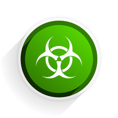 Aufkleber - biohazard flat icon with shadow on white background, green modern design web element