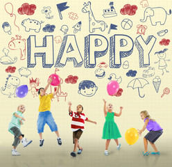 Wall Mural - Kids Children Joy Happy Child Concept