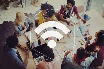 Wall Mural - internet wifi network connection graphic concept