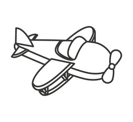 Sticker - airplane cute toy isolated icon