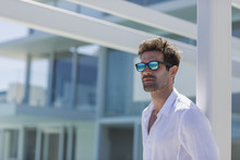 Close-up Of A Man Wearing Sunglasses